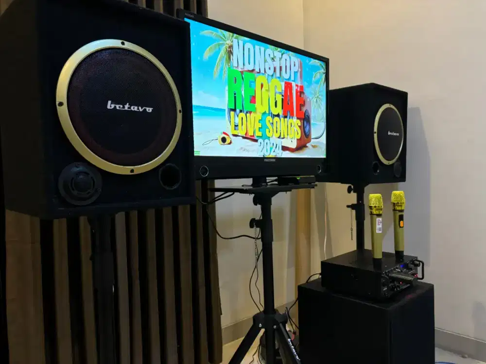 PAKET KARAOKE KUMPLIT DAN TV 32 INCHI ANDROID, TINGGAL NYANYI