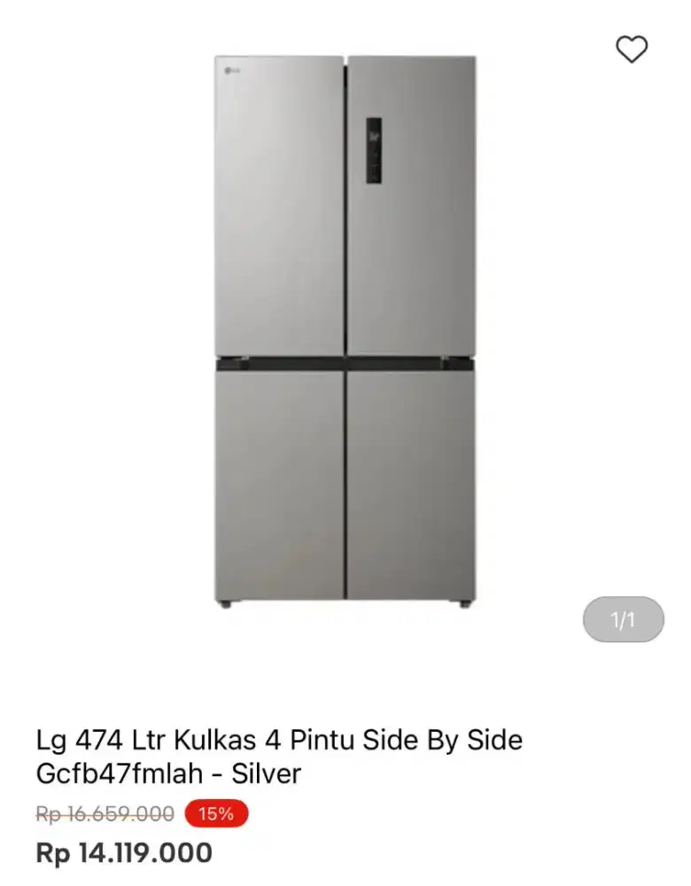 KULKAS LG 4 PINTU SBS GCFB47FMLAH 474LTR