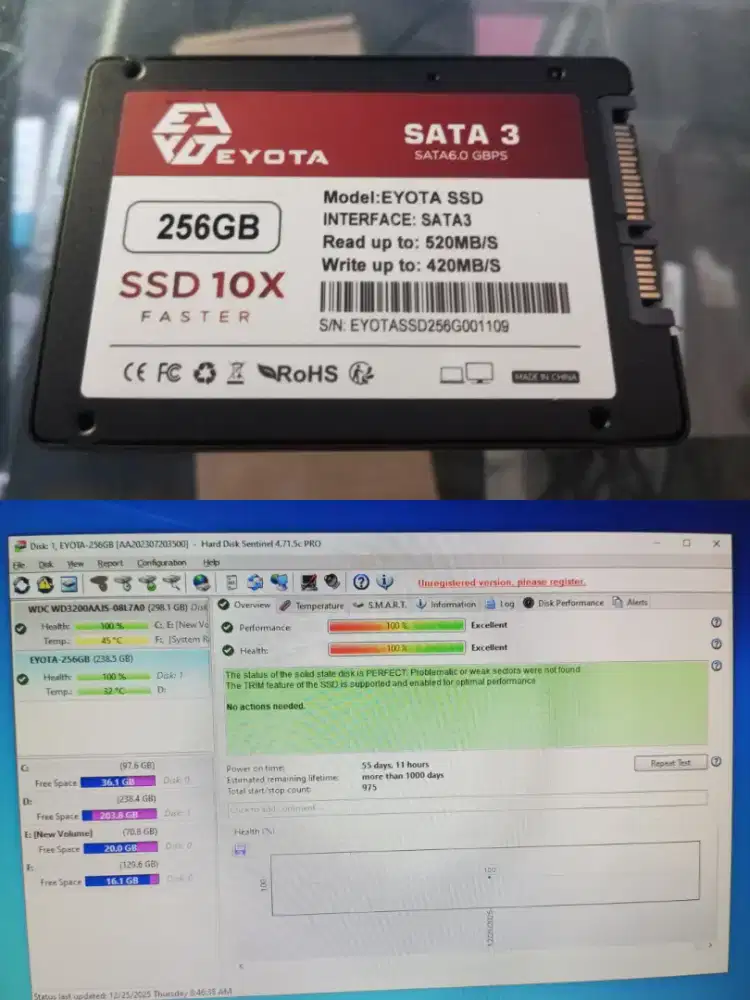 Ssd 256gb sata/m2sata