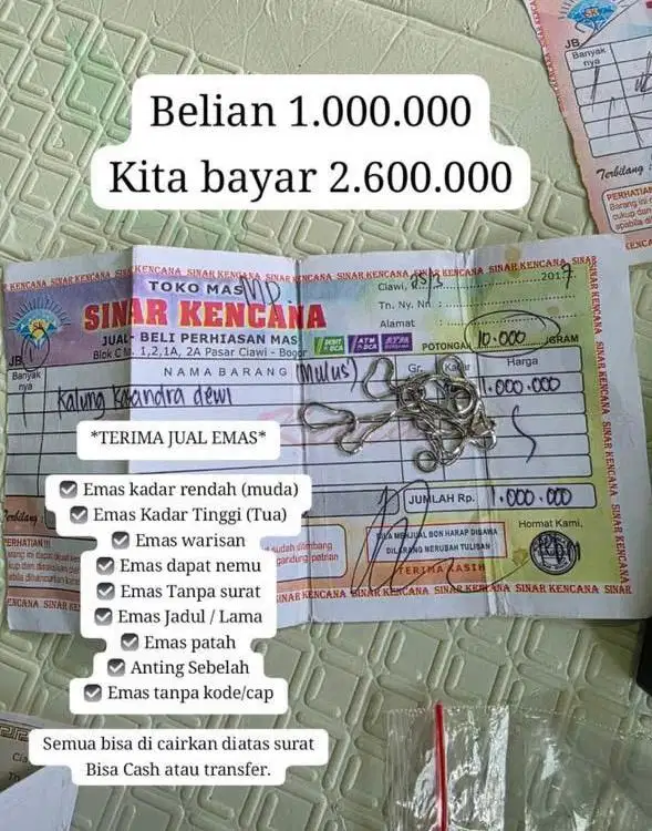 Terima jual emas dengan harga tertinggi