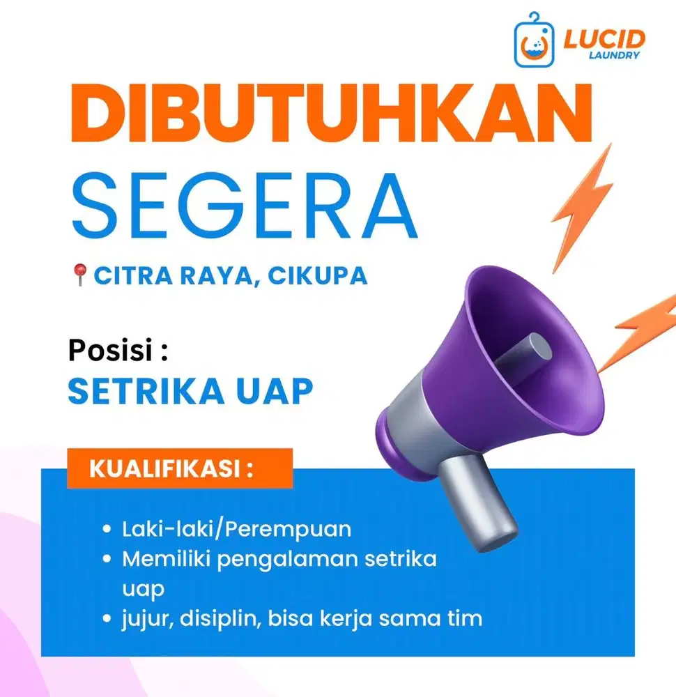 LOWONGAN KERJA LAUNDRY