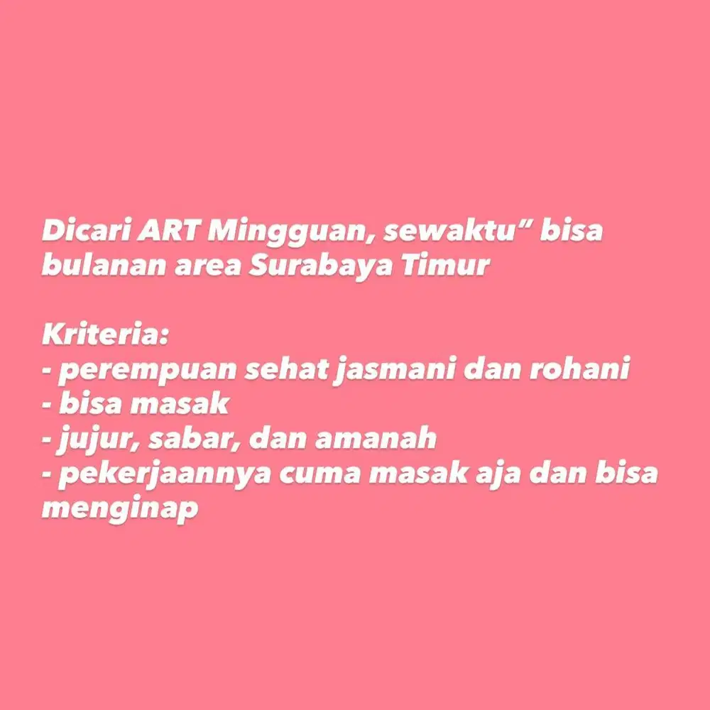 DICARI ART FREELANCE AREA SURABAYA TIMUR