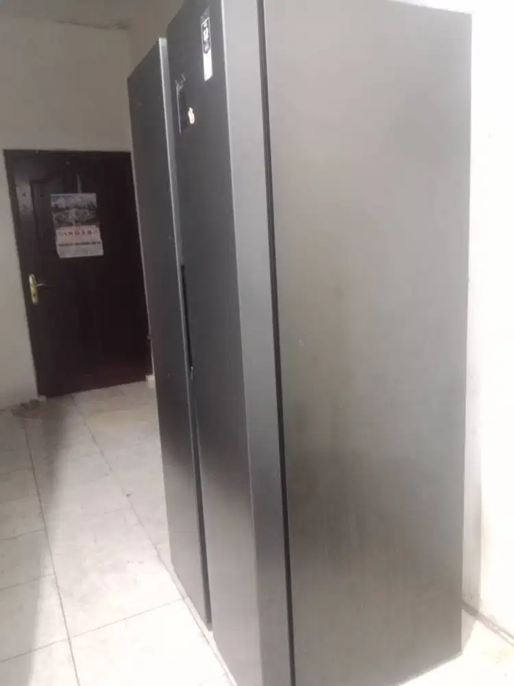 Jual Borongan Kulkas Merk Aqua Side by Side + Dispenser glon bawh