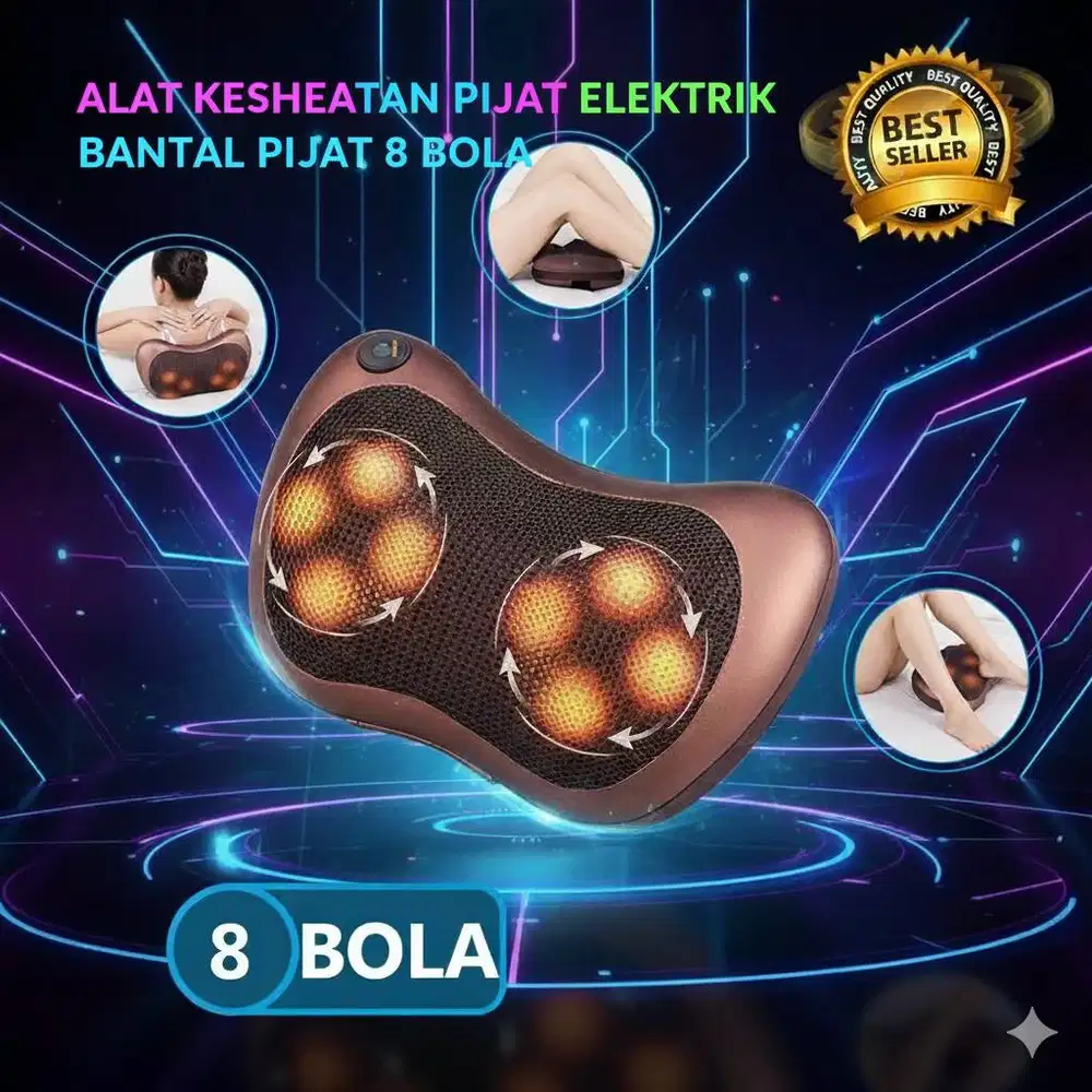 Alat Pijat elektrik Kesehatan Bantal Pijat 8 Bola portable Car