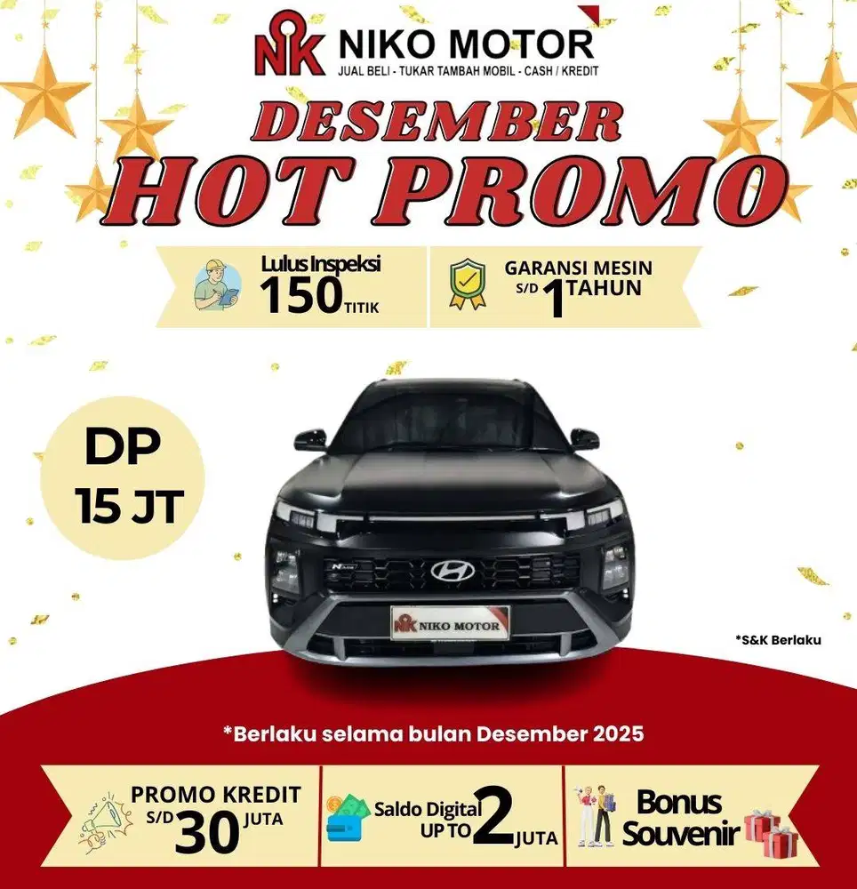 (MOBIL BEKAS RASA BARU KM2RB++) CRETA NLINE TURBO 2025 AT