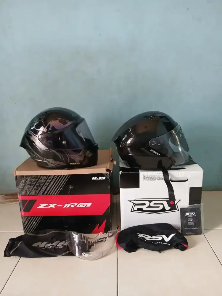 Helm Njs Zx1r nebula dan Rsv Sv300 carbon