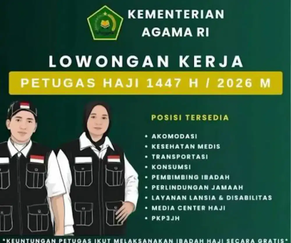 Lowongan kerja petugas haji/umroh 2026