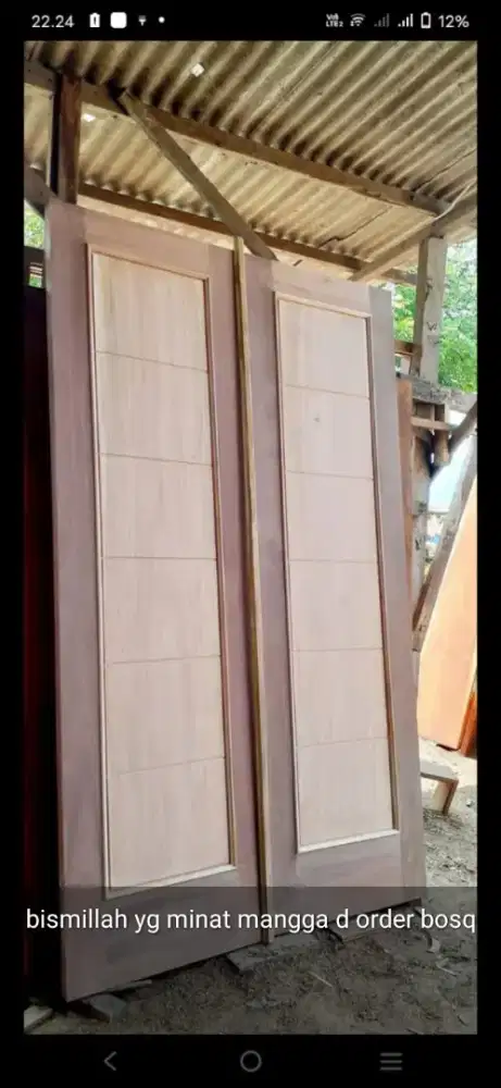 Kusen + pintu 2 nya ready dari kayu bekas Meranti oven berkualitas