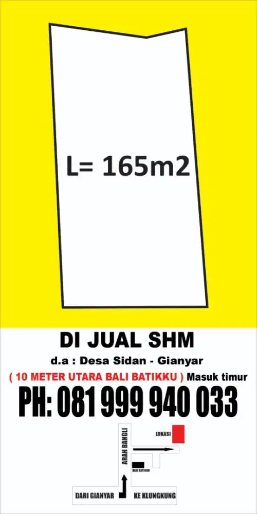 Kavling pemukiman istimewa di Sidan Gianyar