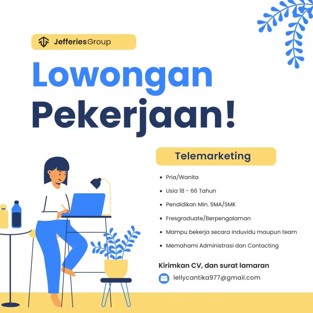 lowongan kerja posisi yang dibutuhkan telemarketing