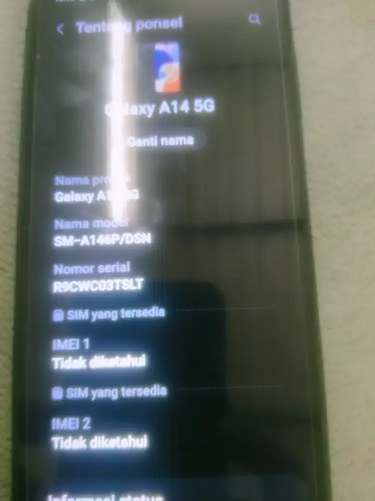 Jual hp samsungA14 5G minus sinyal aj