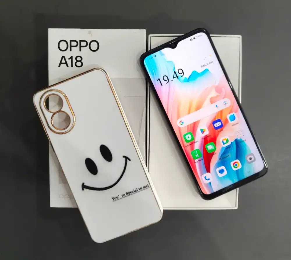 JUAL HP. SECOND OPPO A18 4/128 HITAM