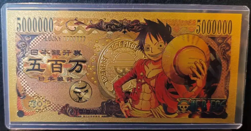 [RARE] One Piece Gold Foil Card - Luffy & Straw Hat Crew (Collectible)