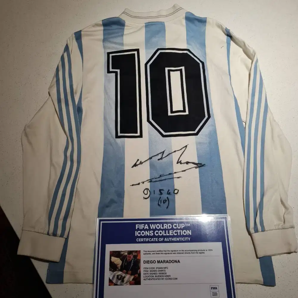 Jersey argentina LS original signed diego C.O.A