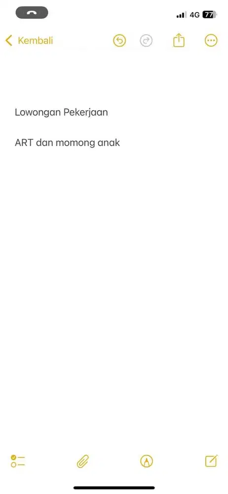 Dicari ART DAN MOMONG ANAK