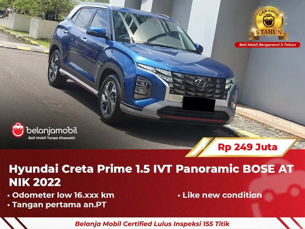 [ GARANSI 5TH ] Hyundai Creta Prime 1.5 IVT Panoramic BOSE 2022/2023