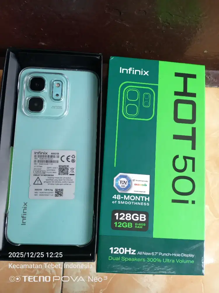 Infinix hot 50i RAM 6+6/128 like new fullset