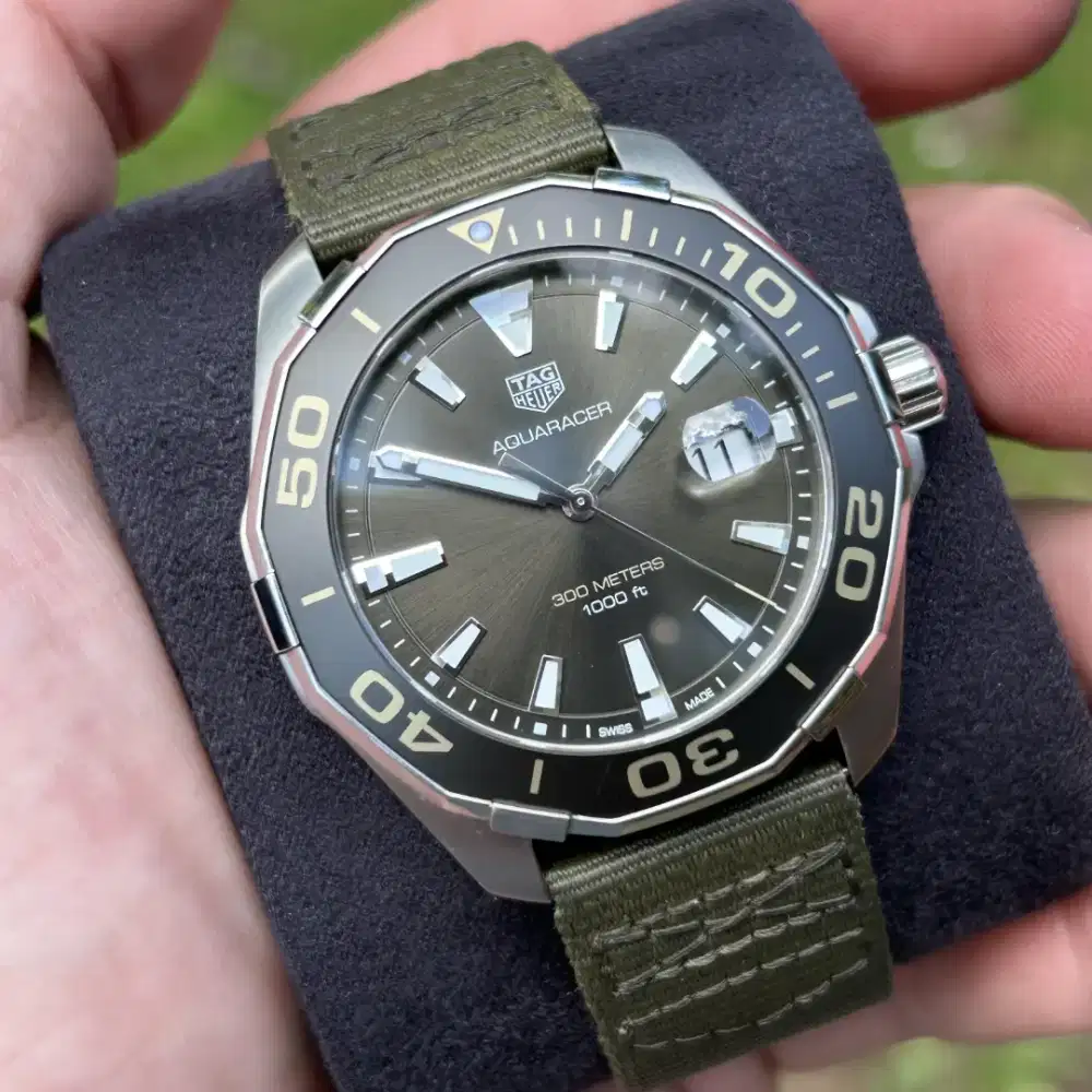 Rare Item ORIGINAL TAG Heuer Aquaracer Green Khaki