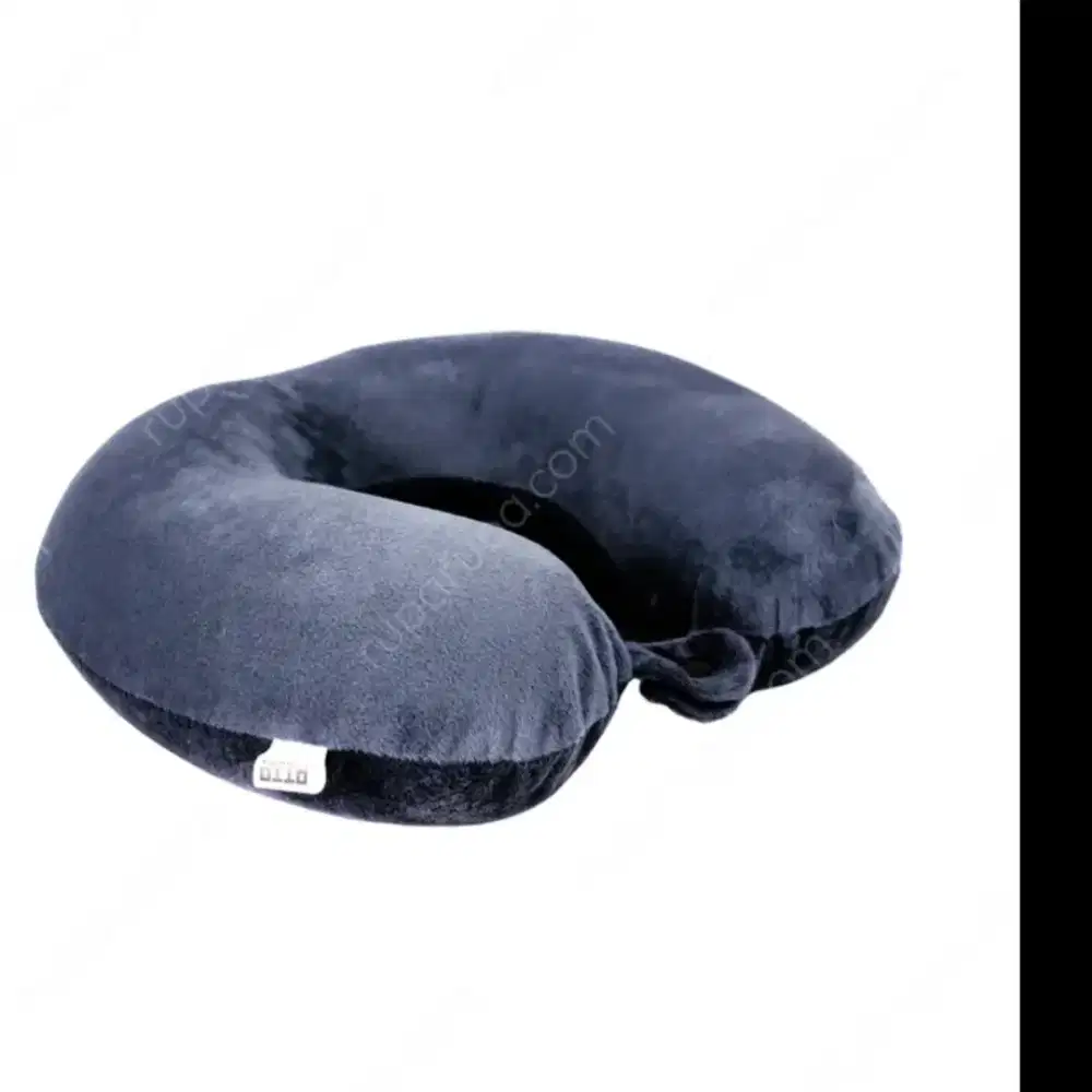 Otto Klasse Bantal Leher Memory Foam Soft Fleece - Hitam/Abu-Abu