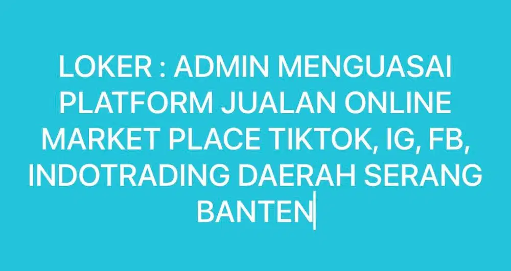 LOKER : ADMIN MARKETPLACE