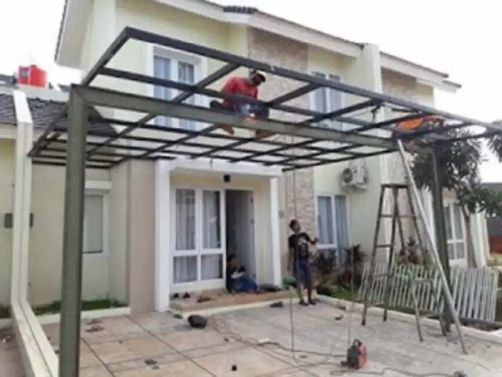 Pasang baja ringan pasang sekat partisi plafon PVC GRC renovasi rumah