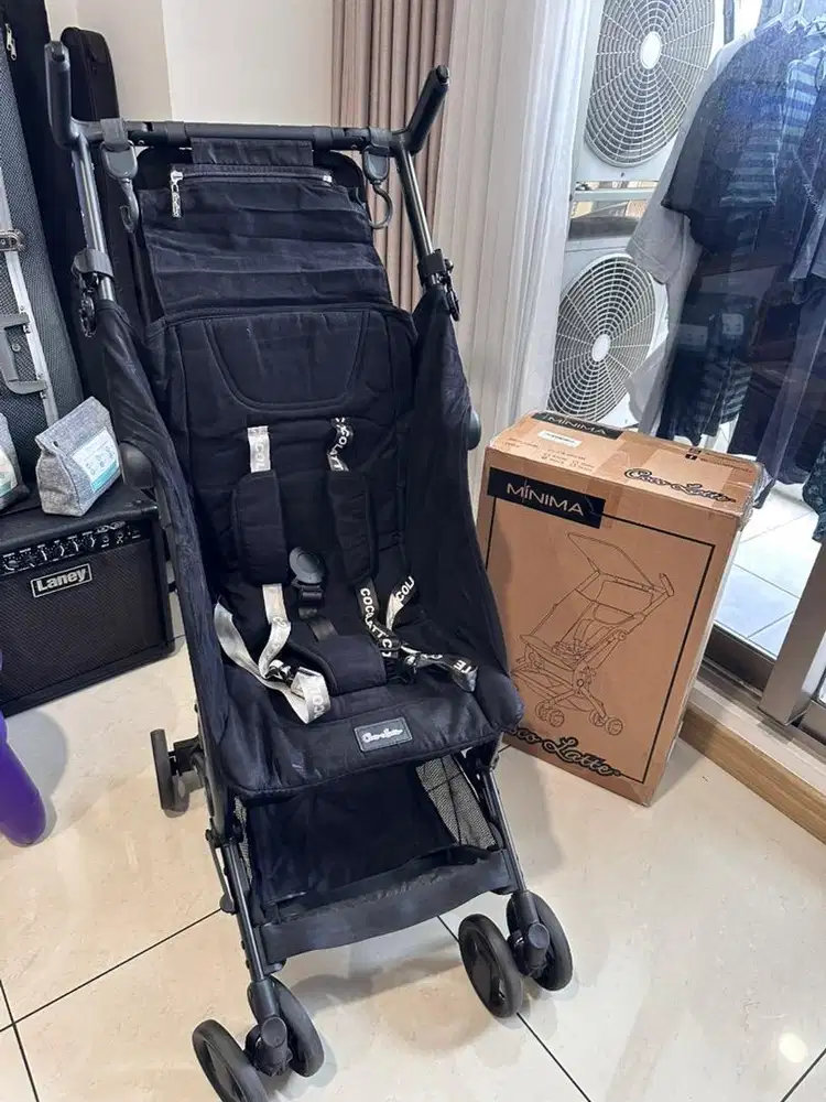 Stroller Cocolatte Minima Black - Cabin Size & Ringan (Kondisi Mulus)