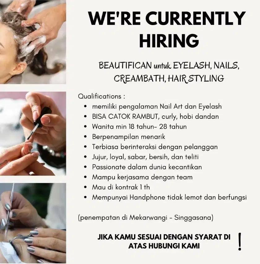 Dibutuhkan beautifican bisa eyelash extensions dan gel polish