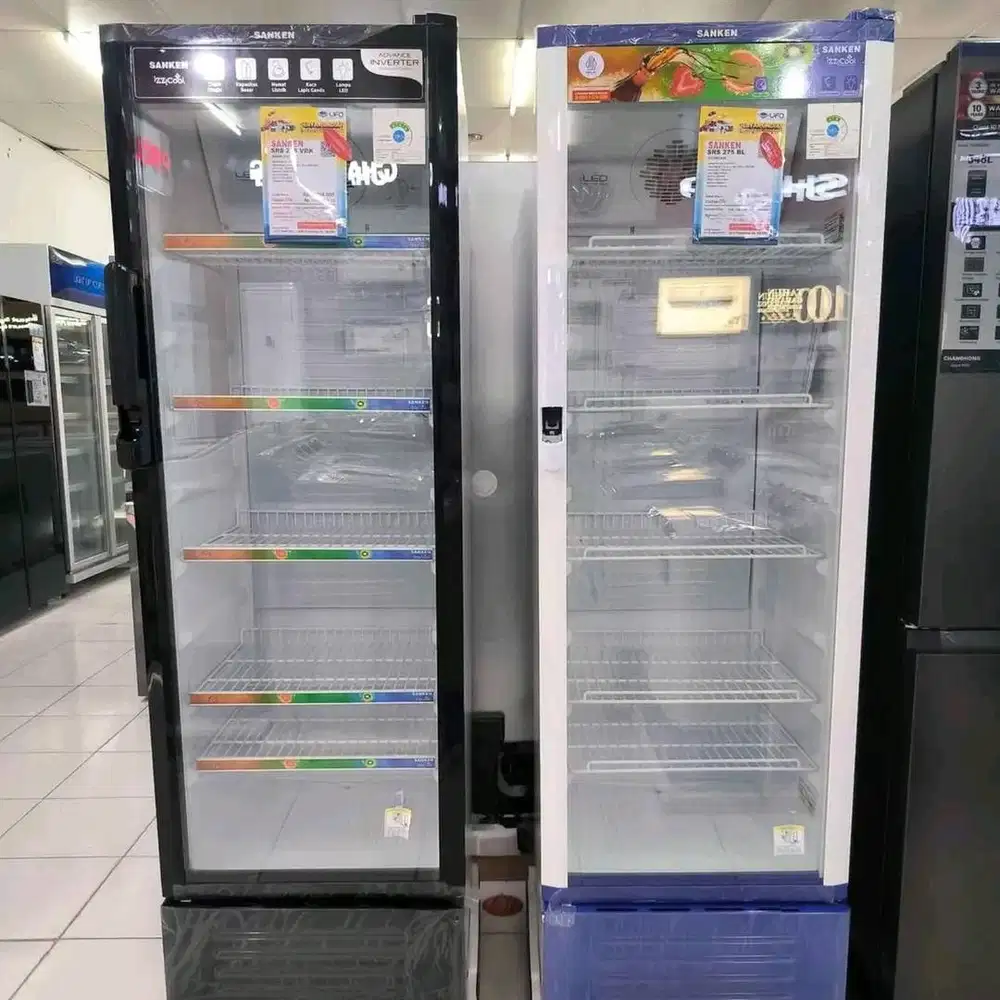 Showcase SANKEN SRS-288V 5 Rak Hemat listrik Inverter Garansi 10 Tahun