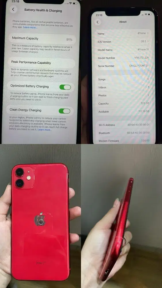 Jual iphone 11 128 inter warna merah