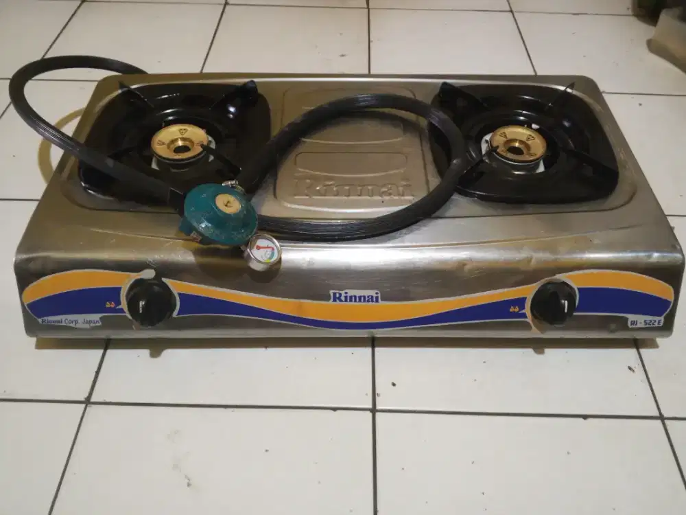 Kompor gas Rinnai 2 tungku + selang regulator