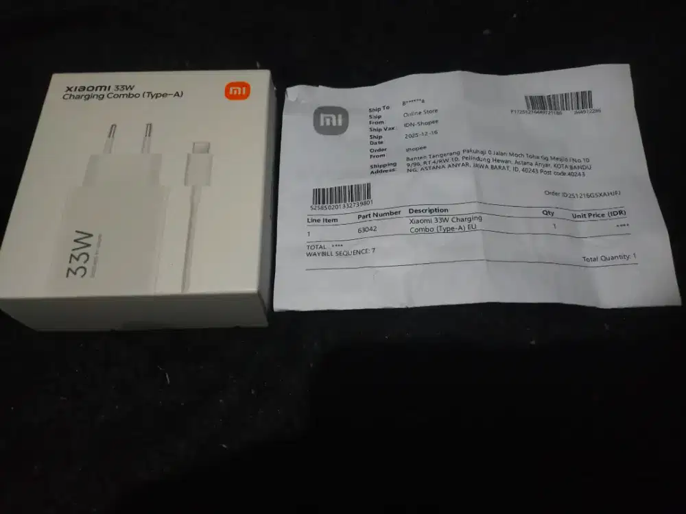 Charger ori xioami baru