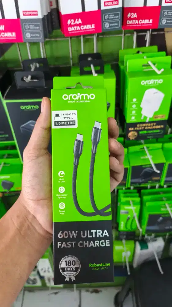 KABEL DATA TYPE C TO C 60W ORAIMO OCD-114CC