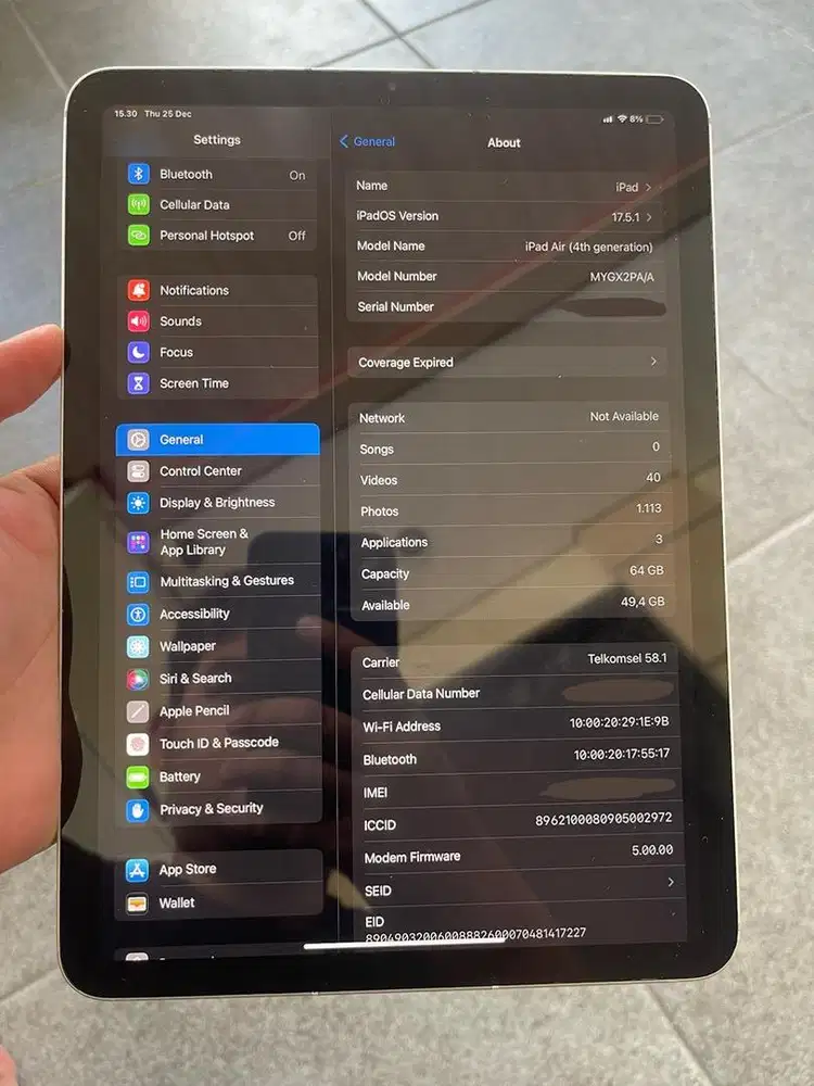 iPad Air 4 iBox Wifi Cell 64GB Siap Pakai