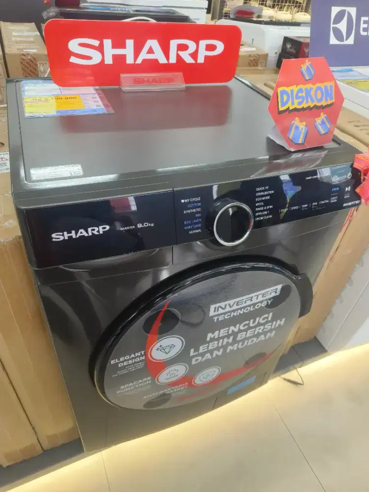 Cicilan mesin cuci Sharp Front loading 9Kg di Ciomas