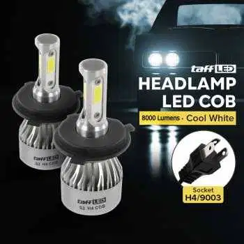 Lampu Depan Mobil LED COB Headlamp 8000 Lumens IP65 Cool White H4/9003