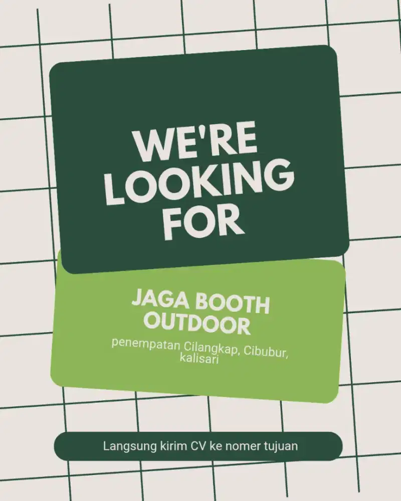 Lowongan kerja jaga stand booth outdoor
