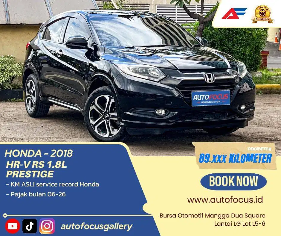 DP10JT Honda HRV 1.8 RS Prestige AT Sunroof panoramic Hitam