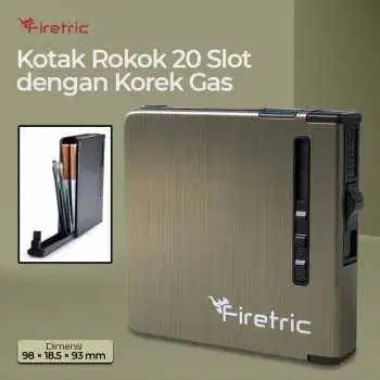 Kotak Rokok 20 Slot dengan Korek Gas