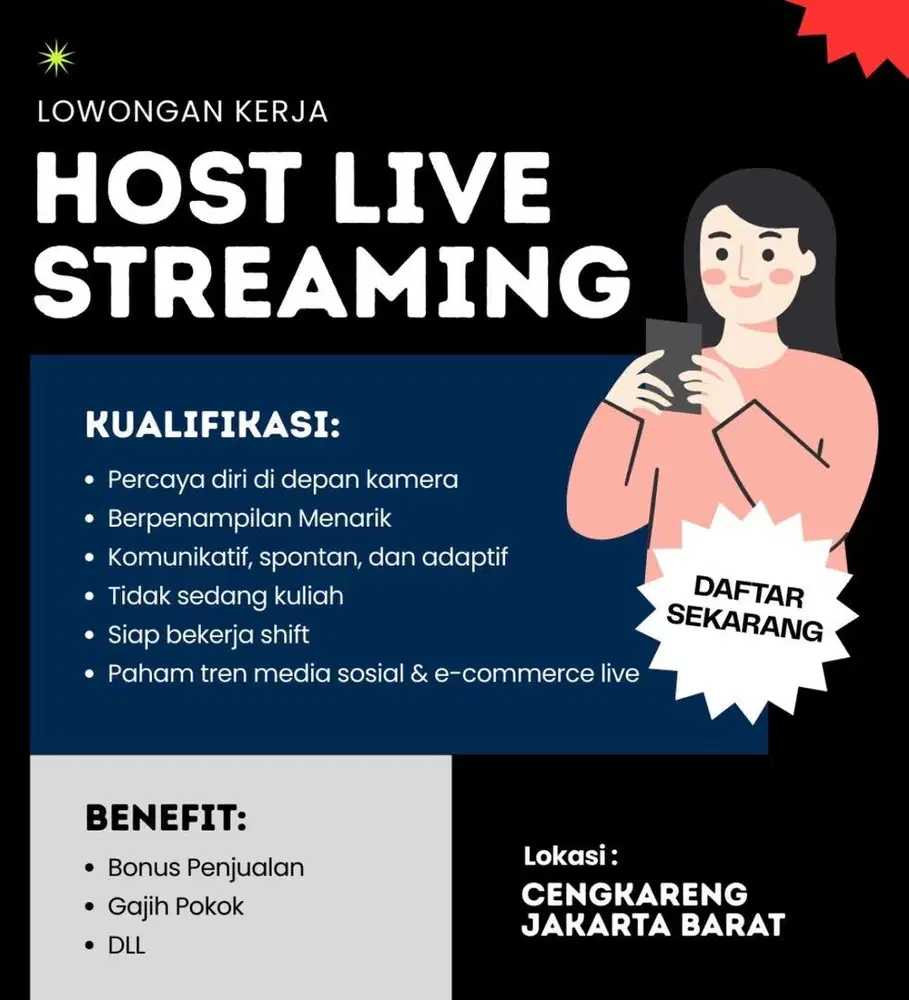 Dicari Host live streaming