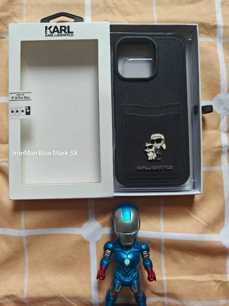 Case Casing iPhone 16 Pro Max Karl Lagerfeld Wallet Card Holder Black