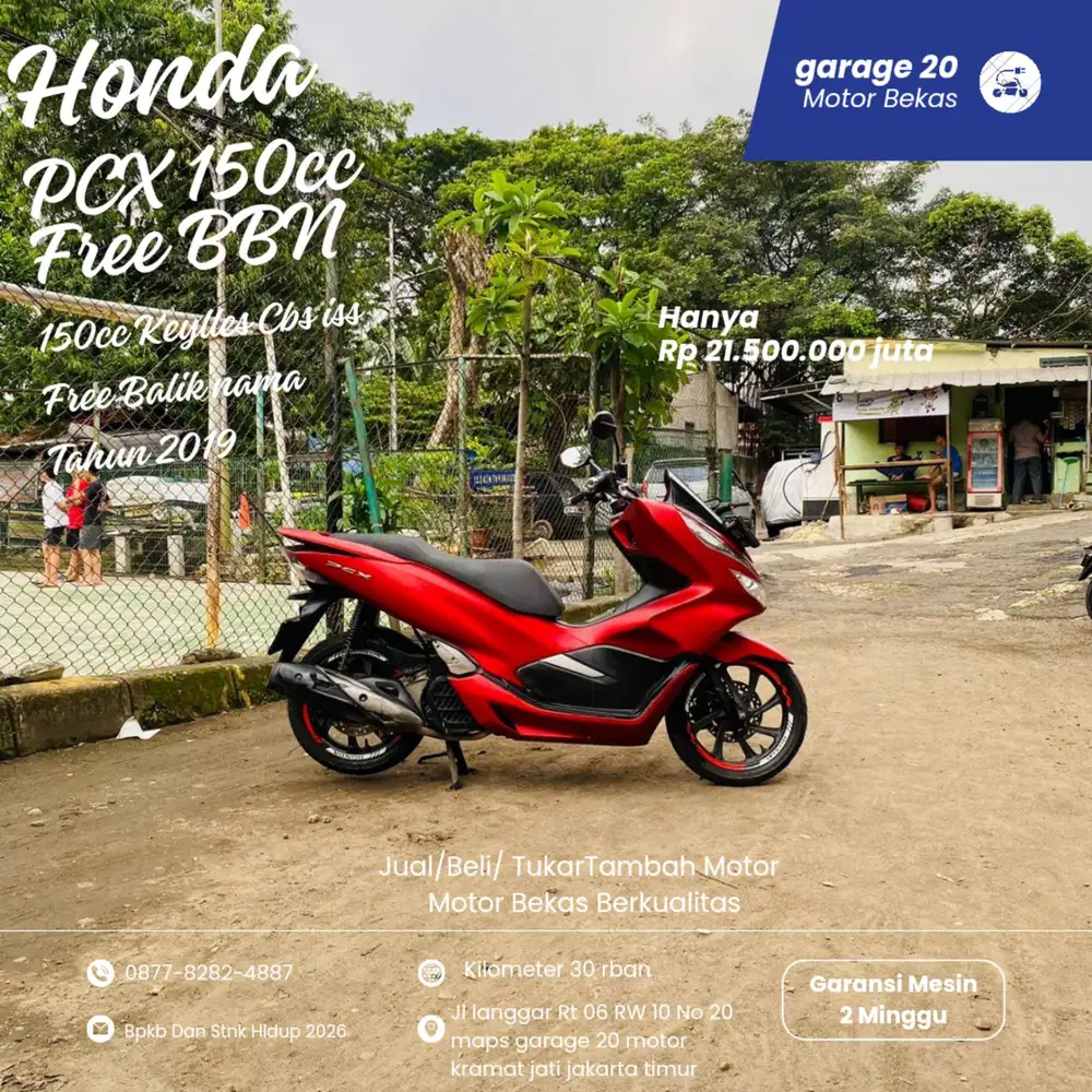 Honda PCX 150cc Keylles Cbs iss Free Baliknama Tahun 2019 pajak Hidup