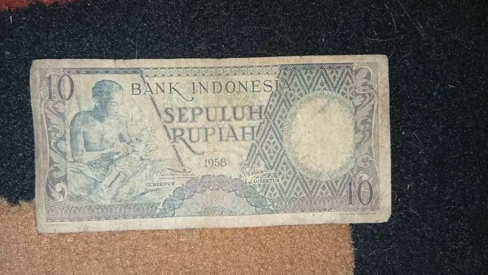 10 rupiah tahun 1958