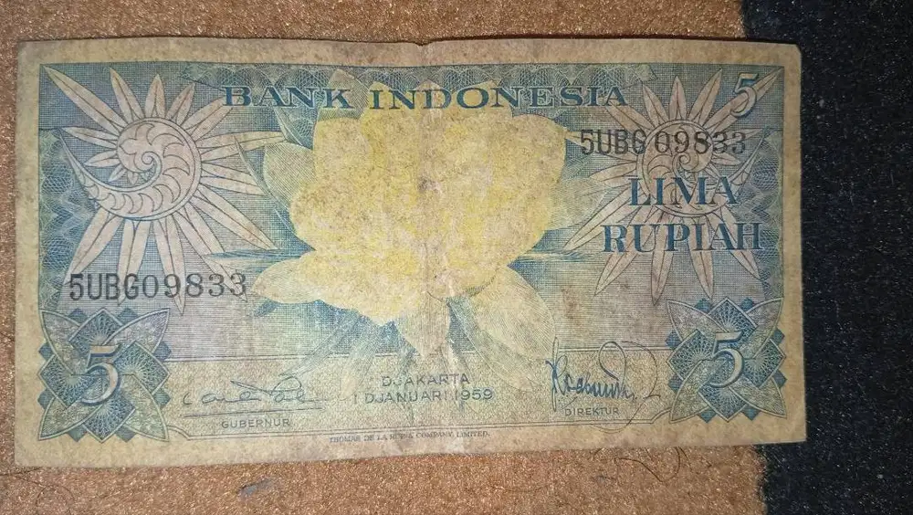 5 rupiah tahun 1959