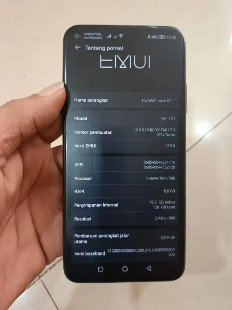 Huawei nova 5t ram 8/128 hp only