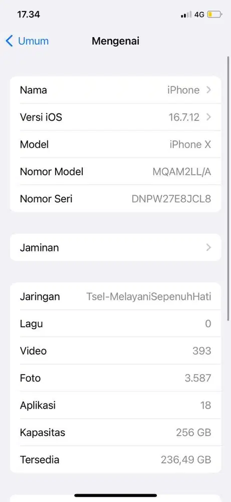 Iphone x 256gb no minus