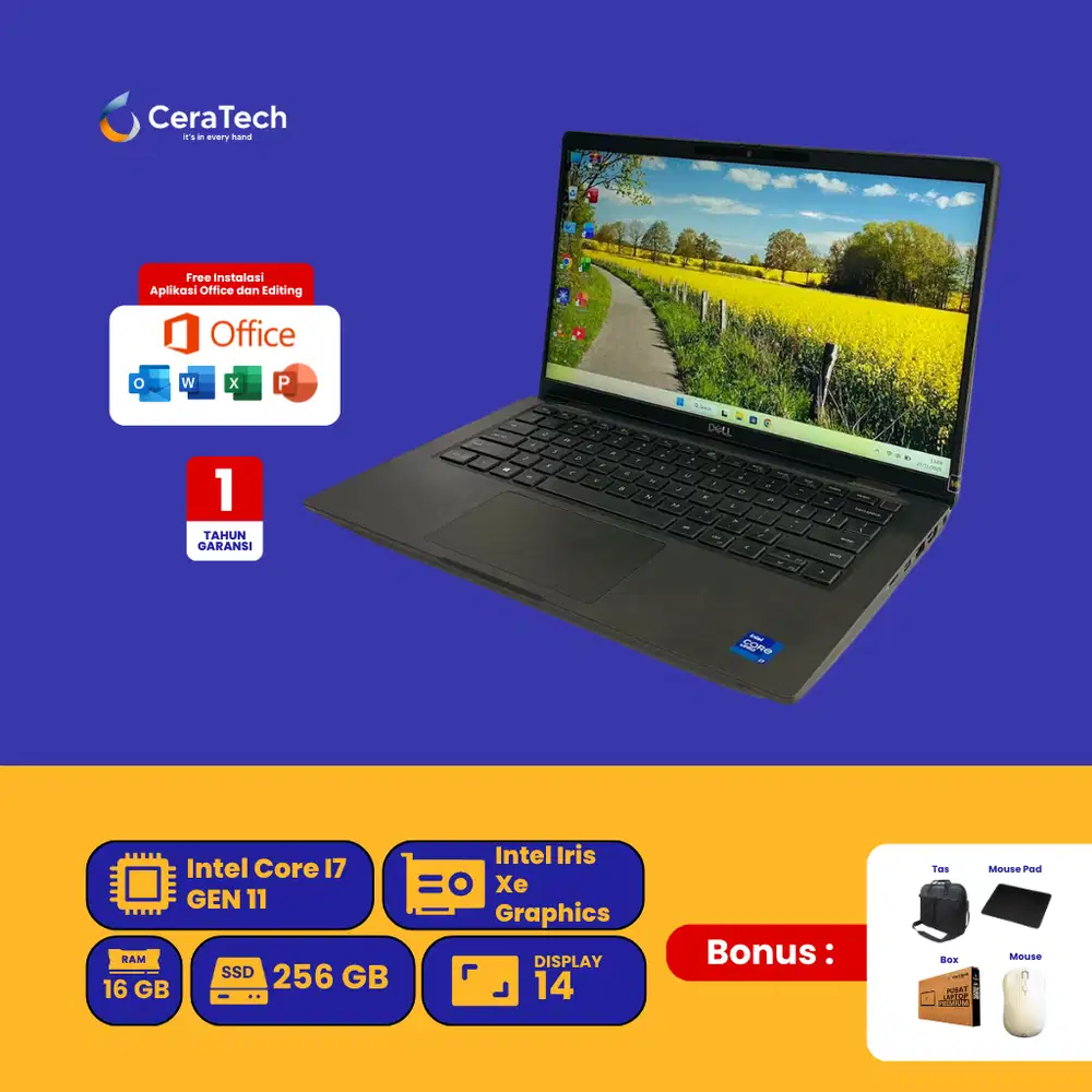REKOMENDASI LAPTOP DELL LATITUDE 7420 INTEL CORE I7 GEN 11 RAM 16 GB S