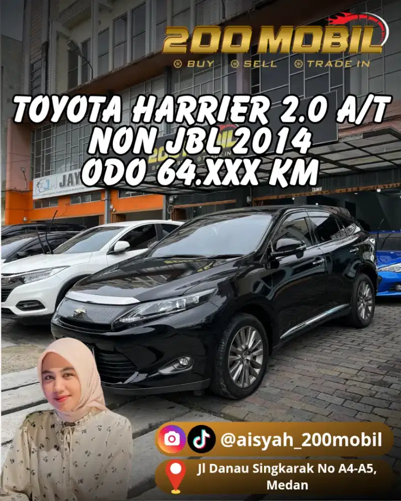 Toyota Harrier 2.0 Non JBL A/T 2014 Bensin