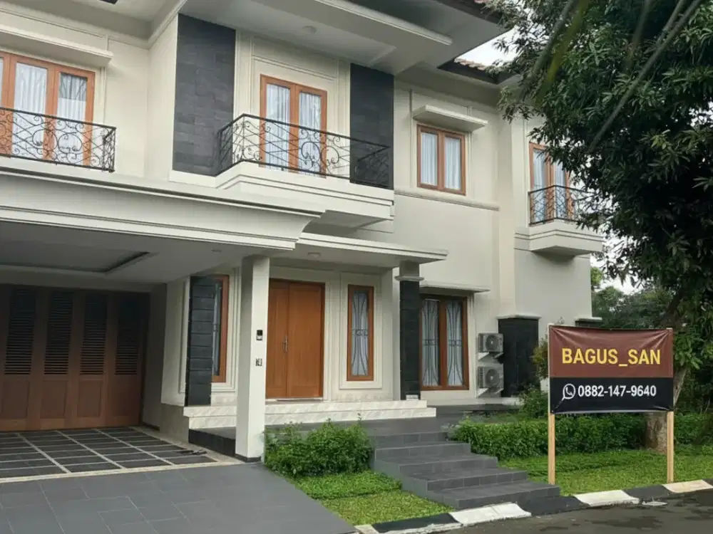 Jual Rumah Hook Cantik 2 LT Siap Huni  Luas 355 M Dekat Main Gate  di Cluster Senayan Bintaro Sektor 9