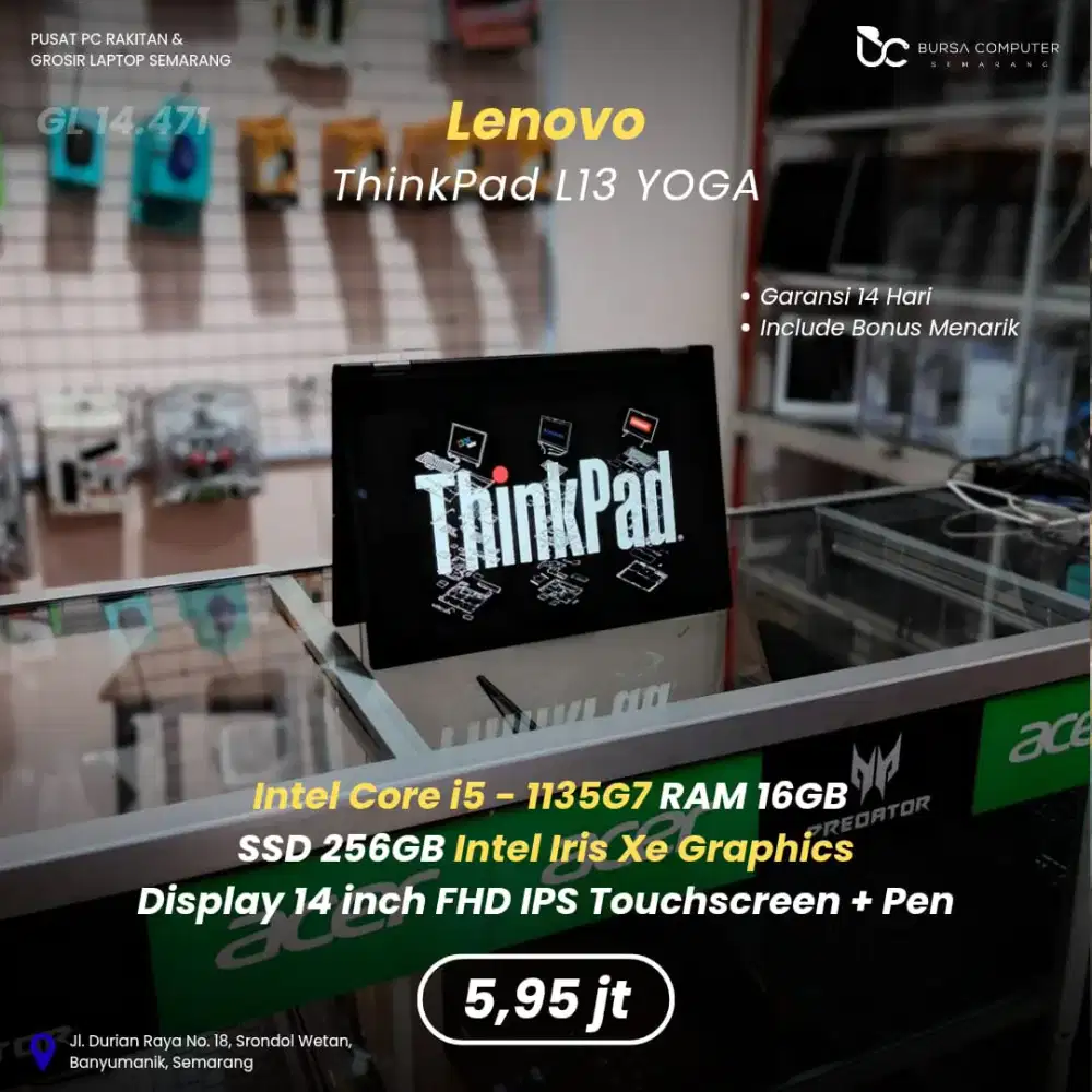 LENOVO Thinkpad L13 Yoga | Core i5 1135G7 16GB 256GB Touchscreen