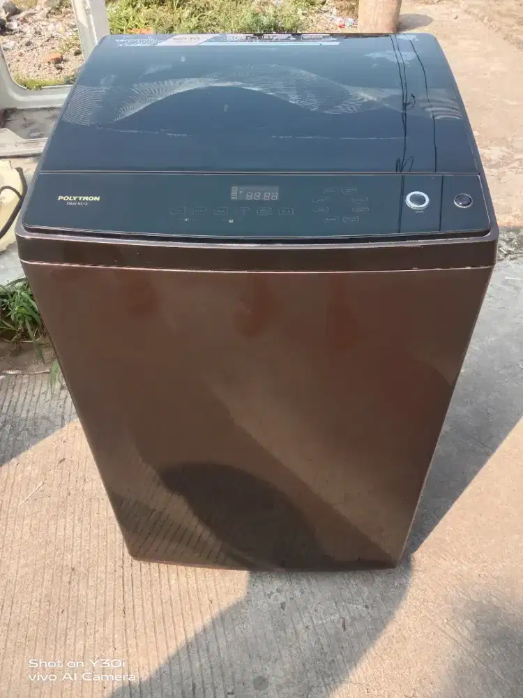 Mesin cuci Polytron zero matic layar sentuh 9,5 kg, normal siap pakai